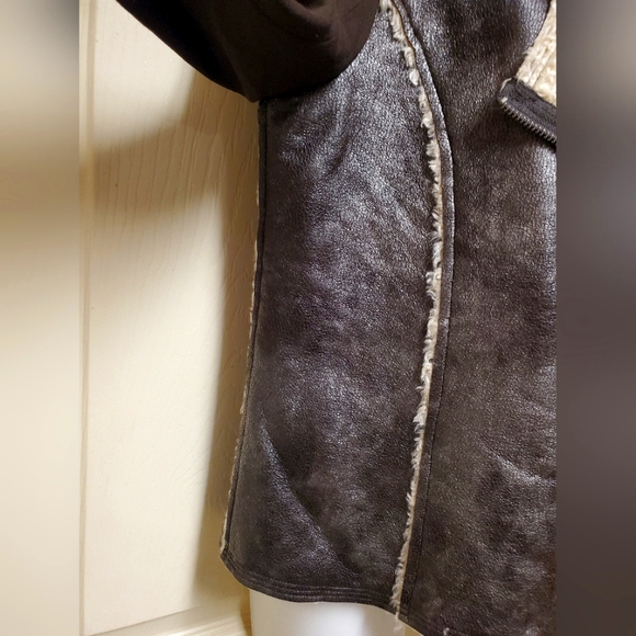 Ella Moss Womens Metallic Collarless Long Sleeve Side Zip Jacket Silver Size M - Picture 3 of 12